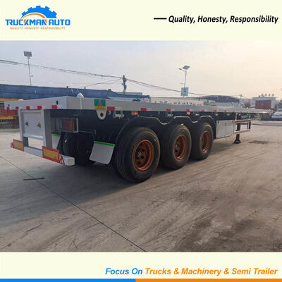 Reliable 3 Axle 50 Tons Container Flatbed Semi Trailer For Container Transportation