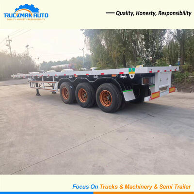 Reliable 3 Axle 50 Tons Container Flatbed Semi Trailer For Container Transportation